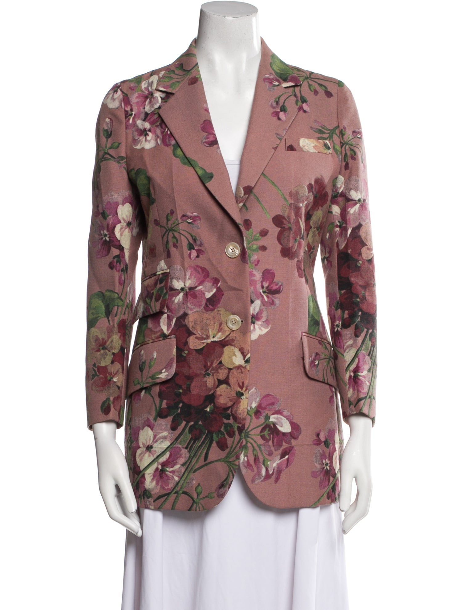 Gucci Wool Floral Print Blazer