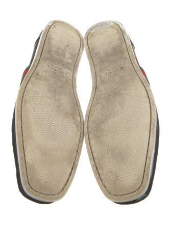 Gucci Web Accent Leather Loafers