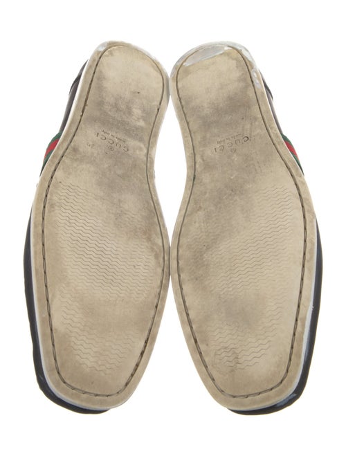 Gucci Web Accent Leather Loafers