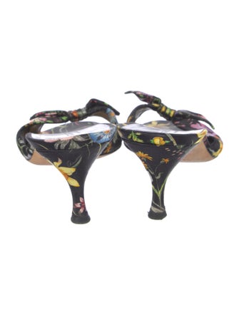 Gucci Flora Print Satin Slides