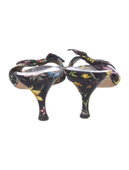 Gucci Flora Print Satin Slides