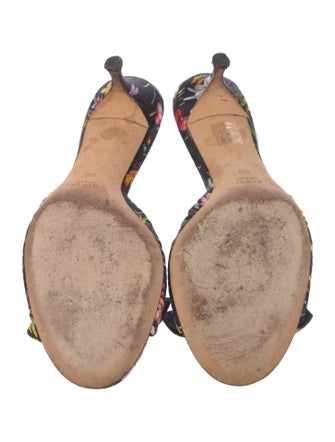 Gucci Flora Print Satin Slides