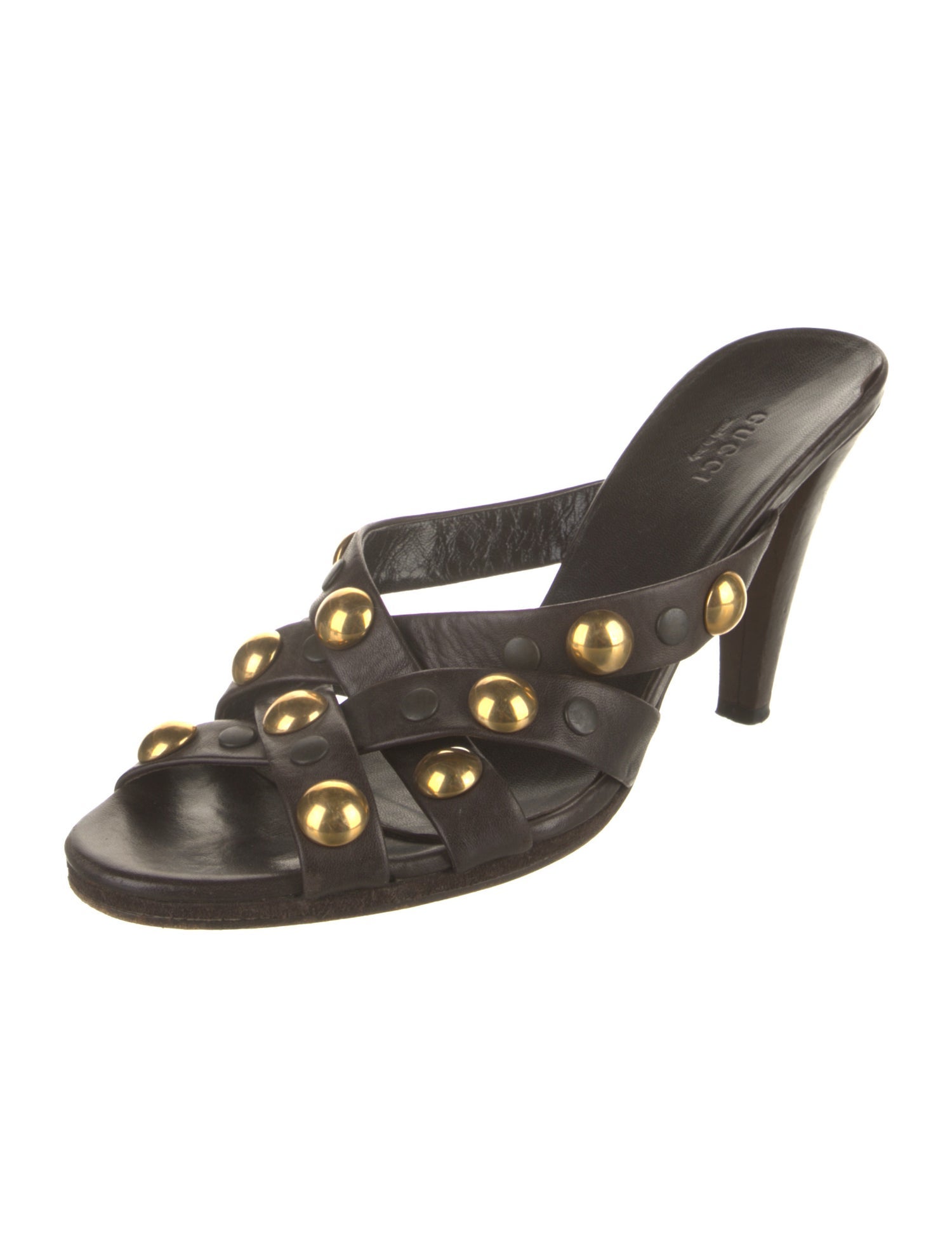 Gucci Babouska Accents Leather Slides