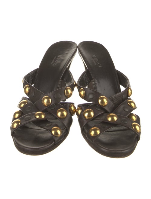 Gucci Babouska Accents Leather Slides