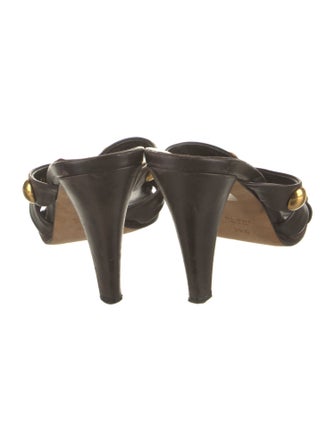 Gucci Babouska Accents Leather Slides