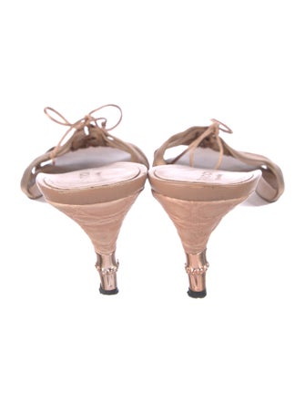 Gucci Bamboo Accent Satin Slides