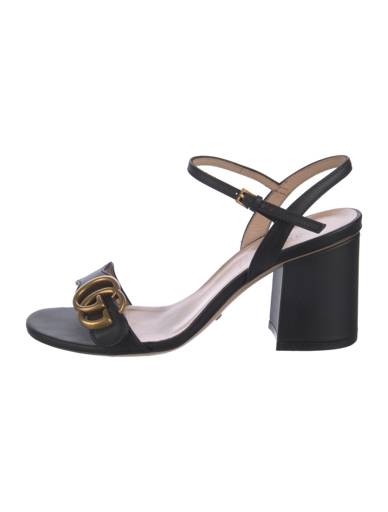 Gucci Double G Logo Leather Sandals