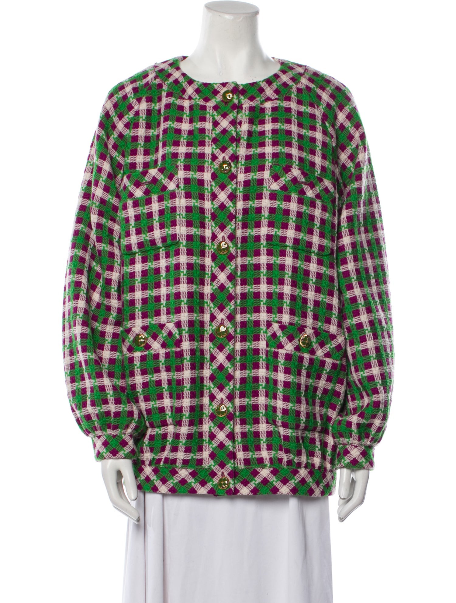 Gucci Wool Plaid Print Jacket