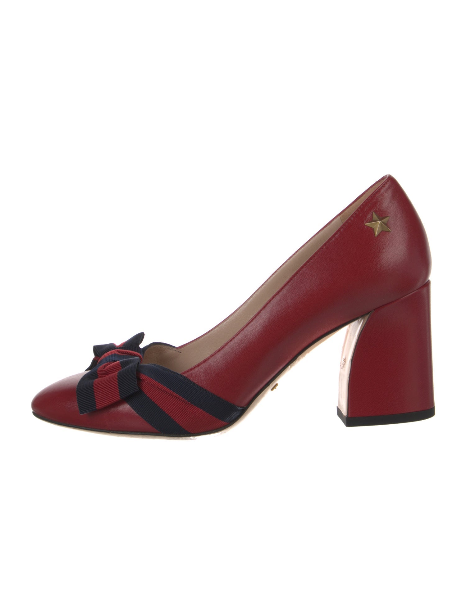Gucci Sylvie Web Accent Leather Pumps