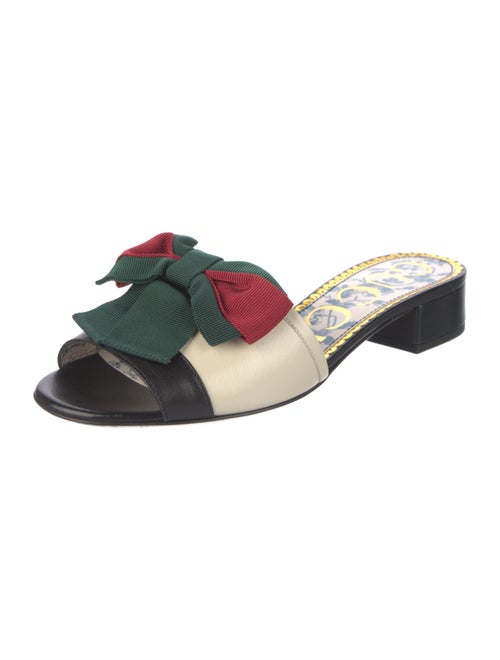 Gucci Web Accent Leather Slides