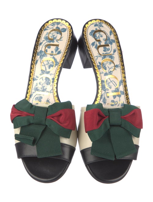 Gucci Web Accent Leather Slides