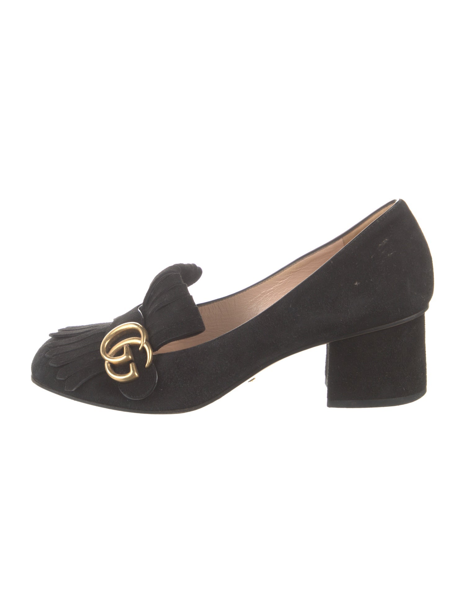 Gucci Double G Logo Suede Pumps