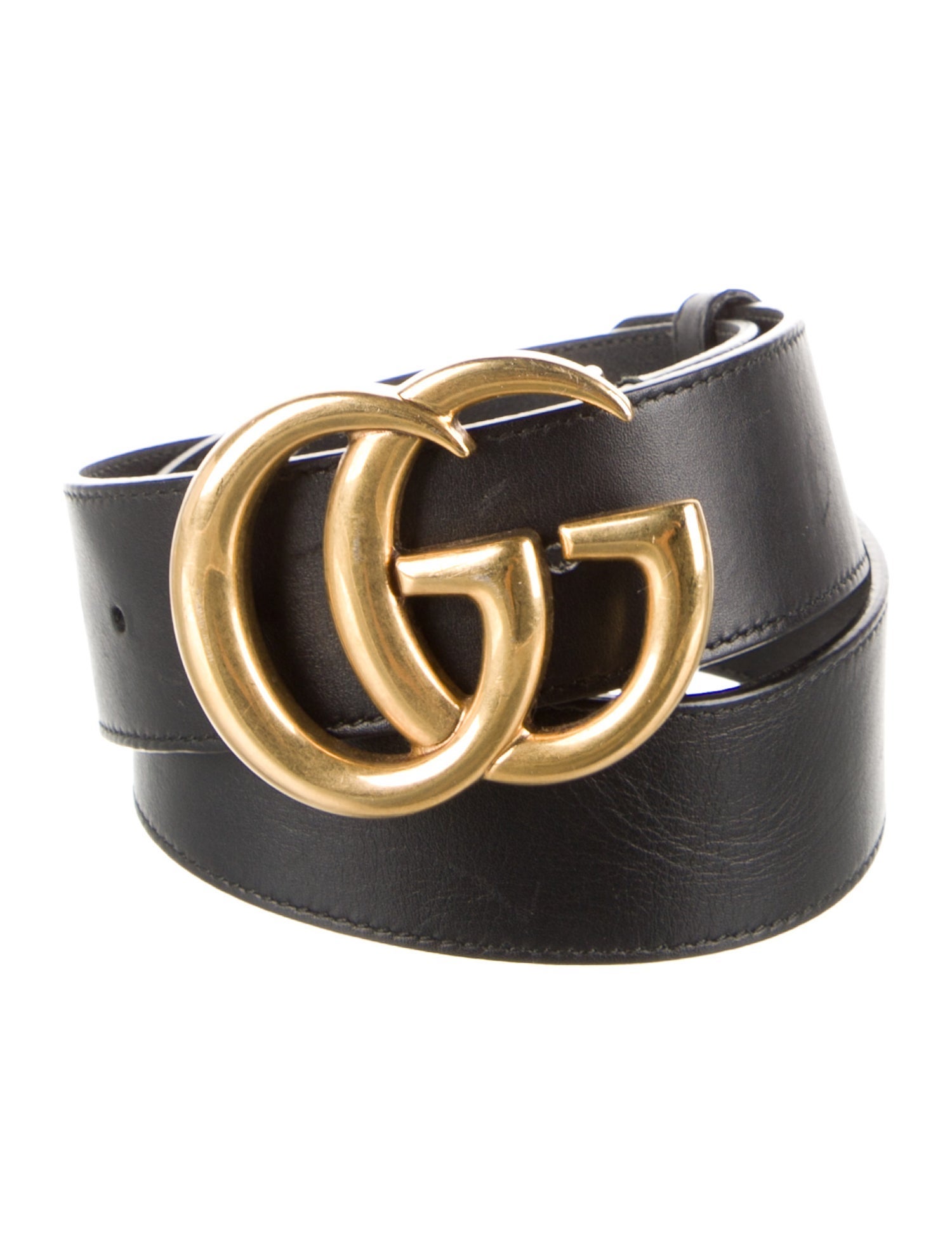 Gucci Double G Logo Leather Belt