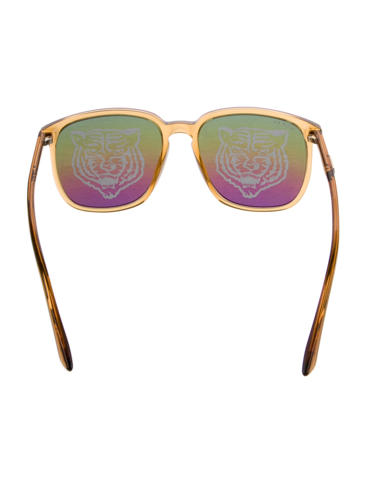 Gucci Tiger Head Accent Square Sunglasses