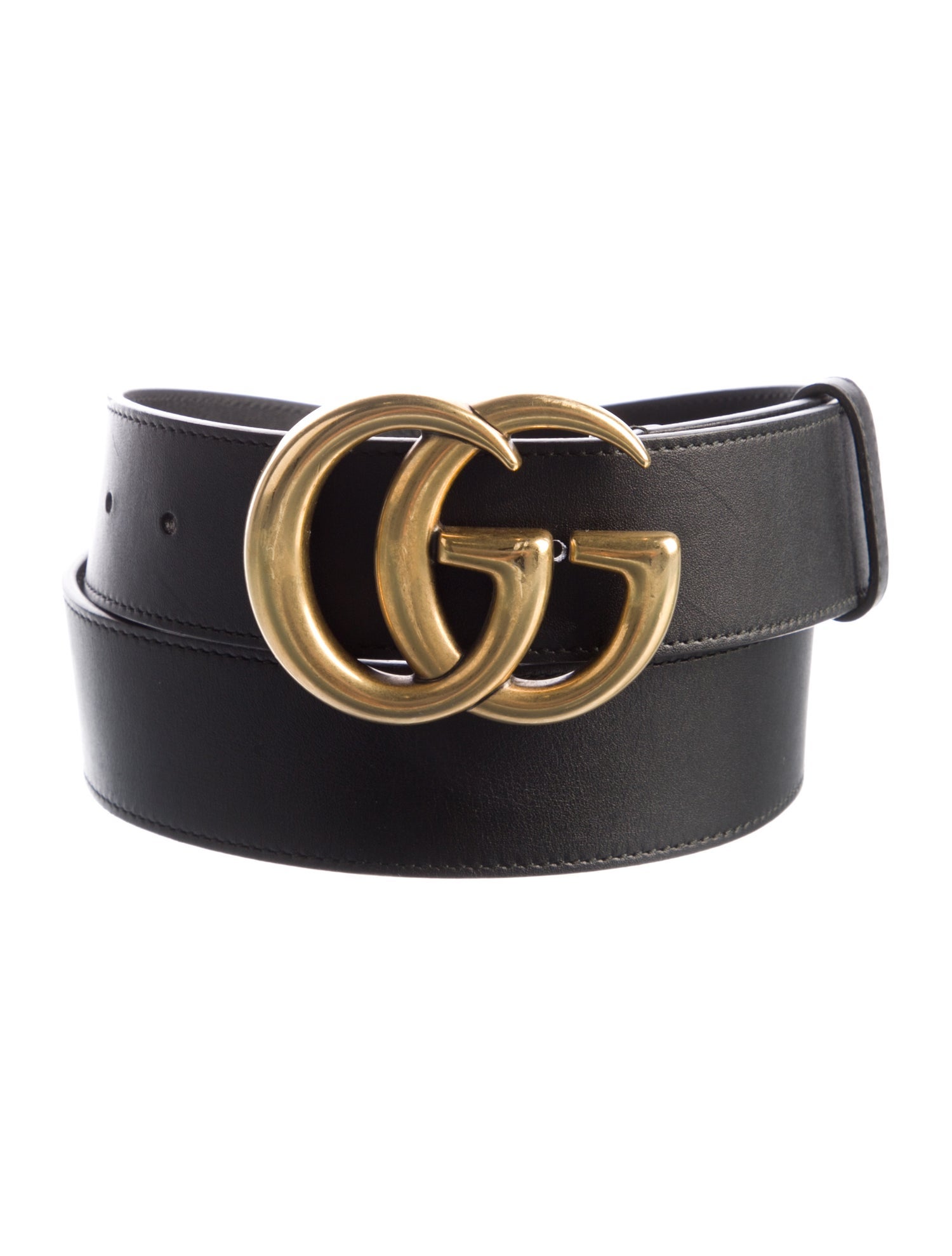 Gucci Double G Logo Leather Belt