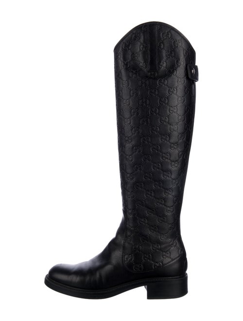 Gucci GG Signature Leather Riding Boots