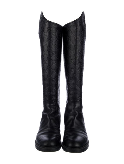 Gucci GG Signature Leather Riding Boots