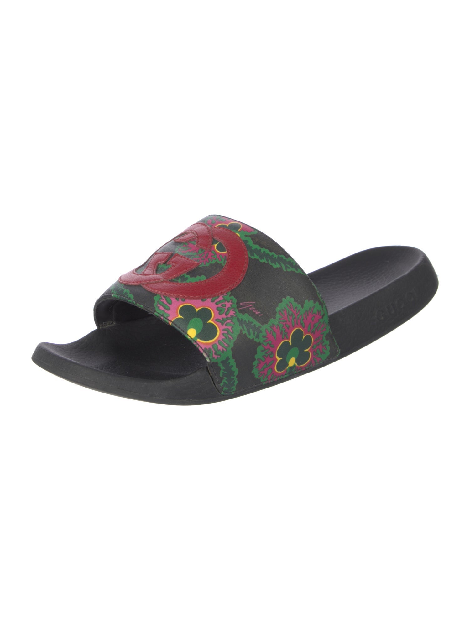 Gucci Interlocking G Logo Rubber Slides