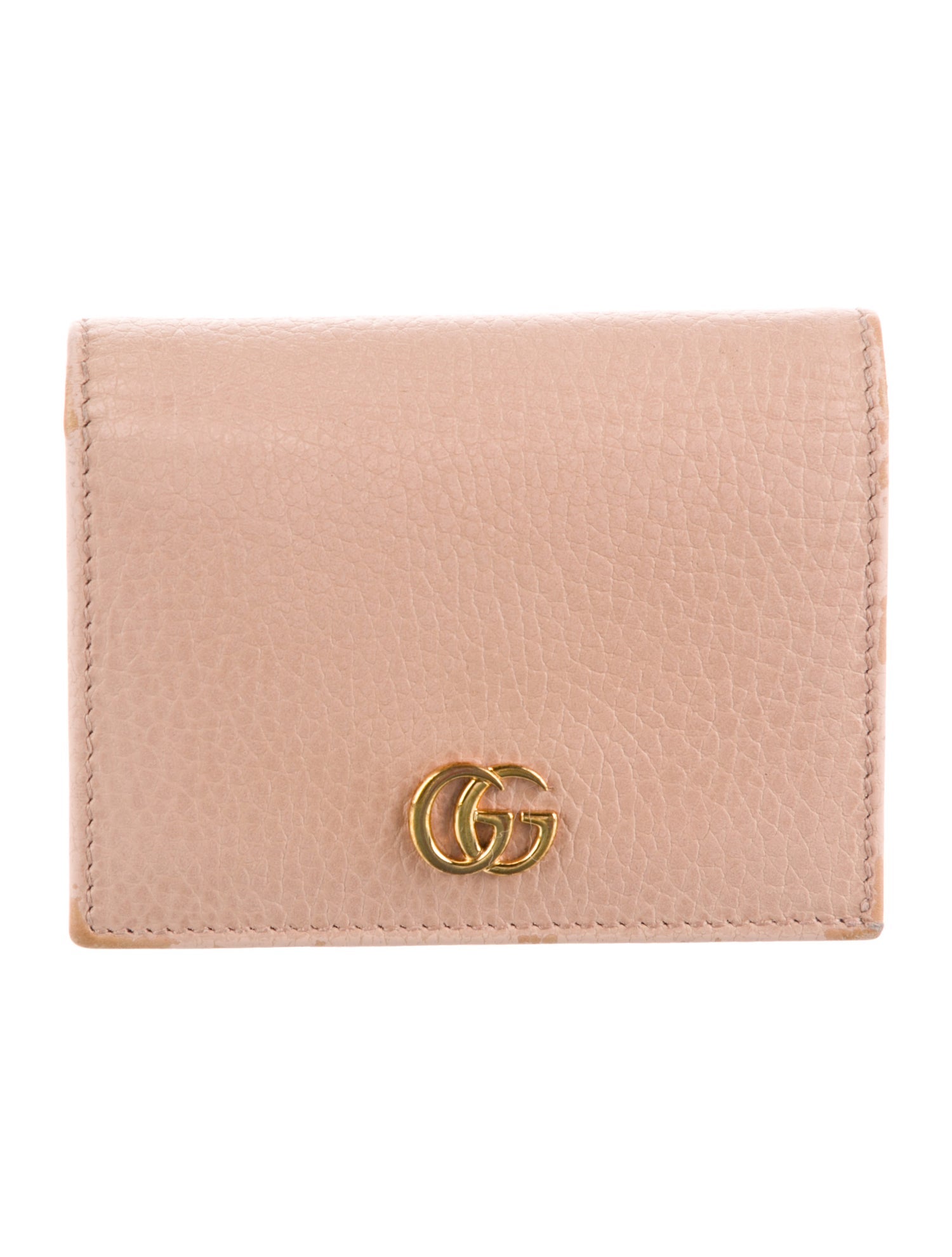 Gucci Double G Logo Leather Compact Wallet
