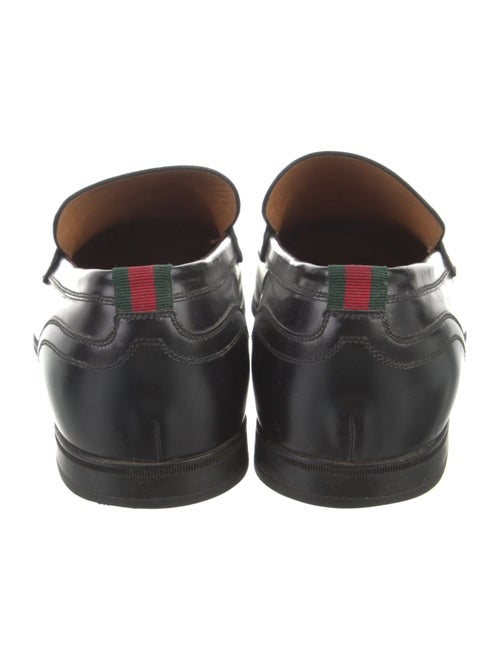 Gucci Web Accent Leather Loafers