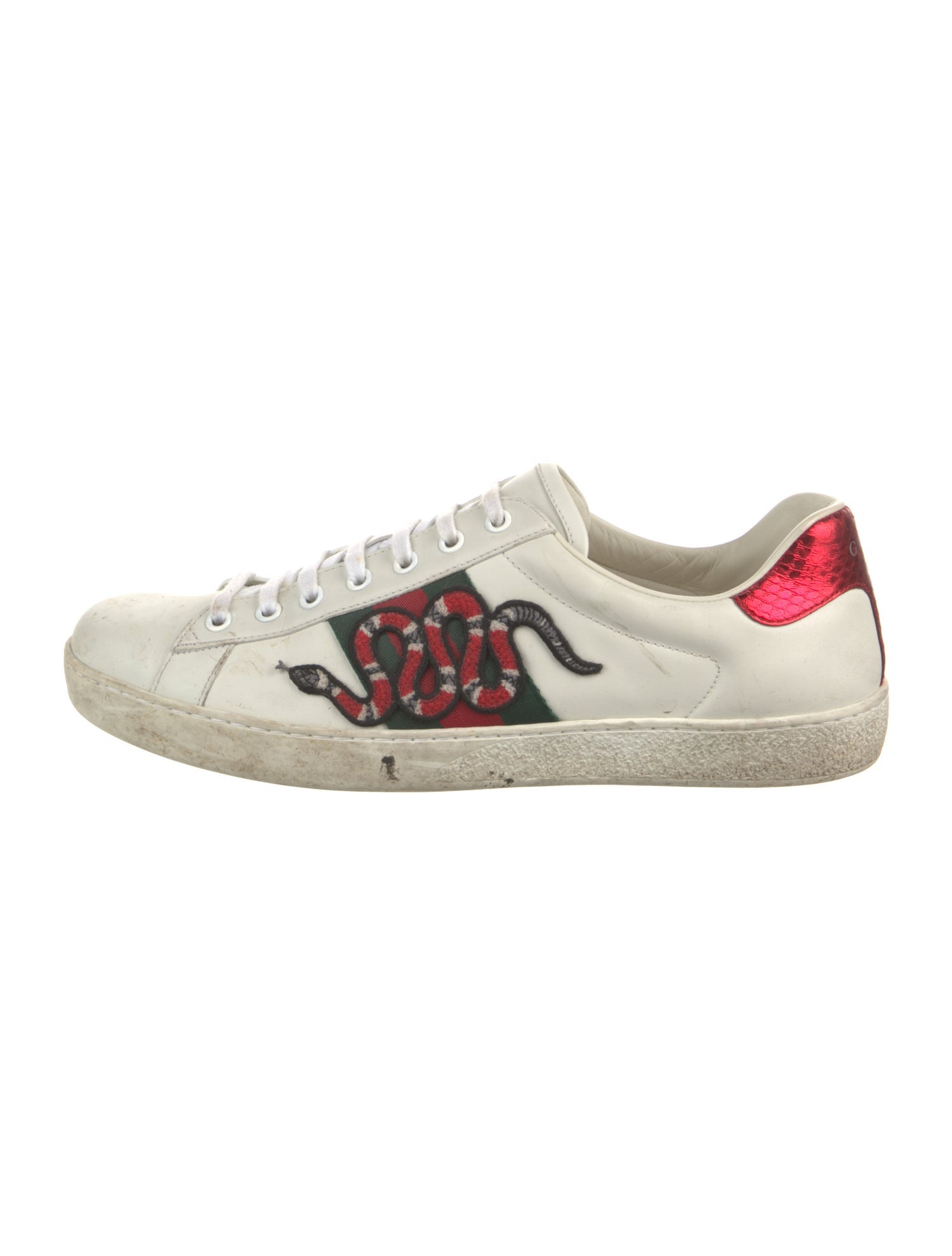 Gucci Web Accent Leather Sneakers