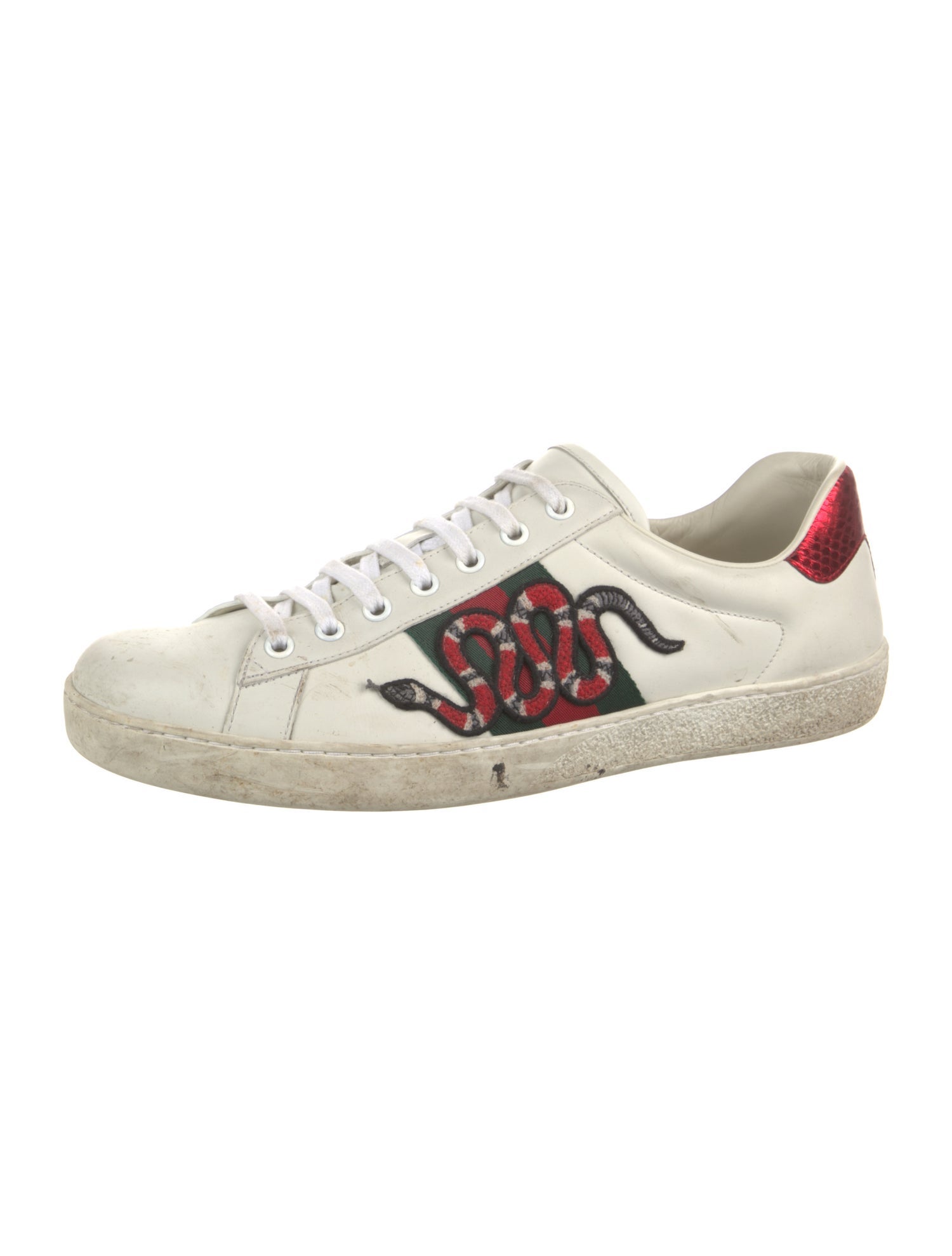 Gucci Web Accent Leather Sneakers
