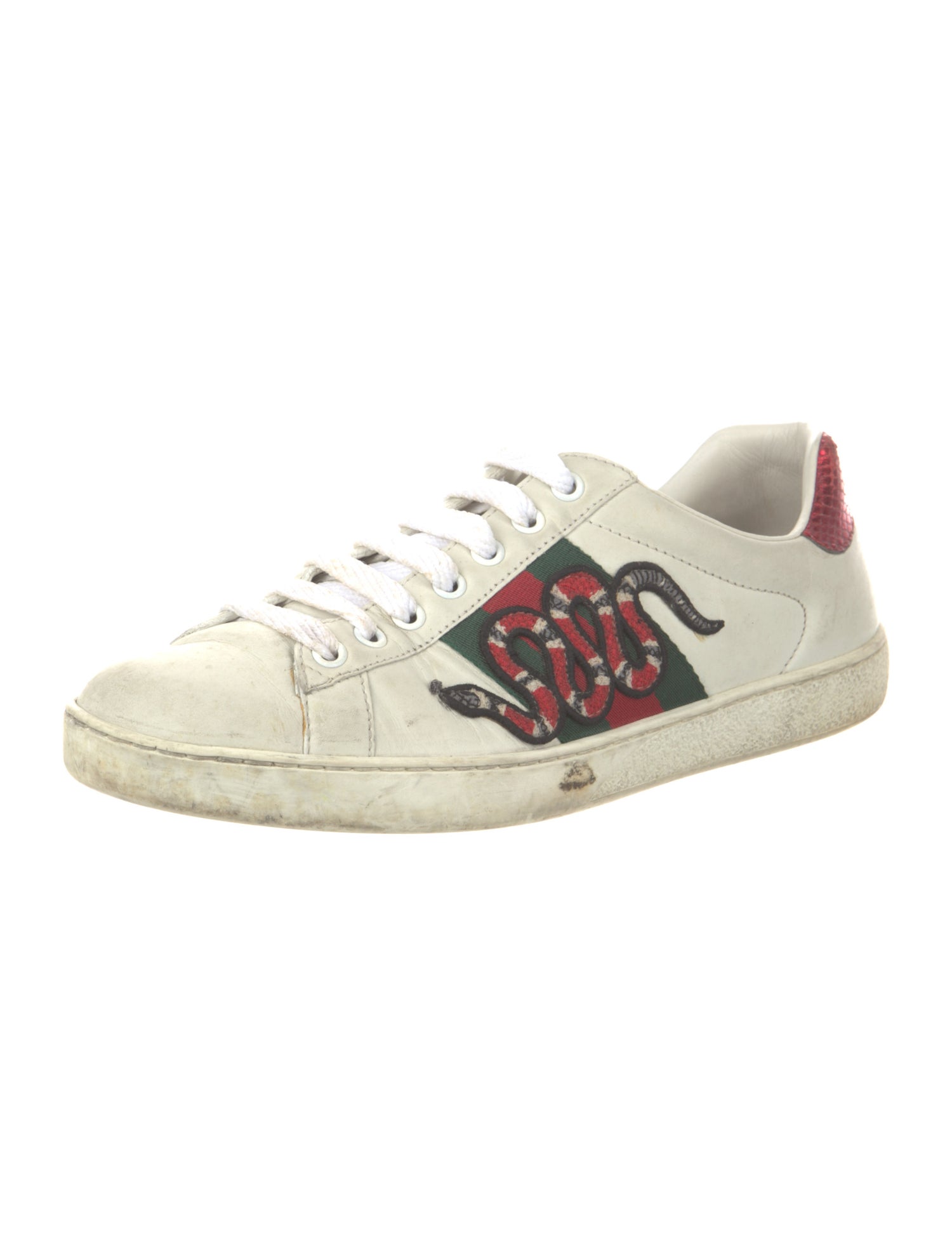 Gucci Web Accent Leather Sneakers