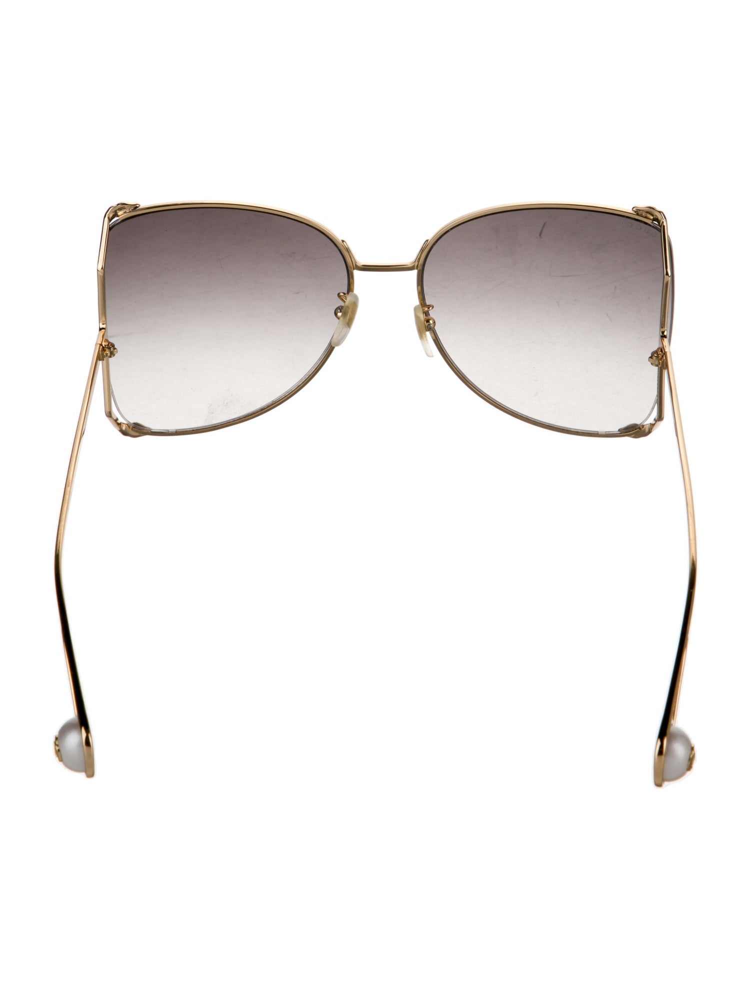 Gucci Faux Pearl Accents Oversize Sunglasses