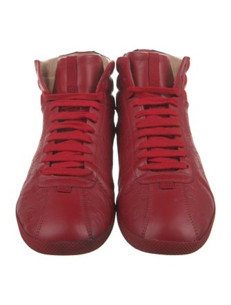 Gucci Running GG Logo Leather Sneakers