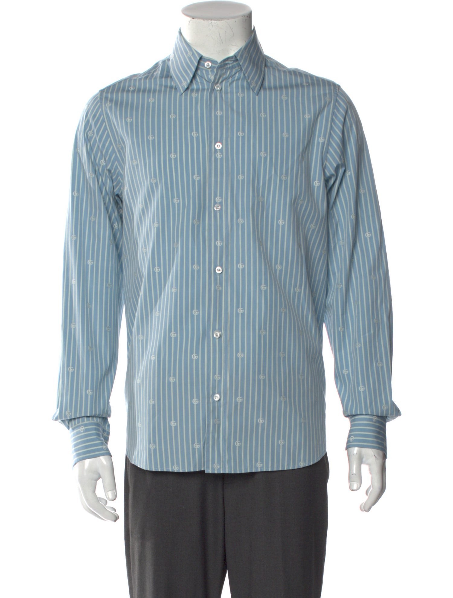 Gucci Double G Logo Long Sleeve Dress Shirt