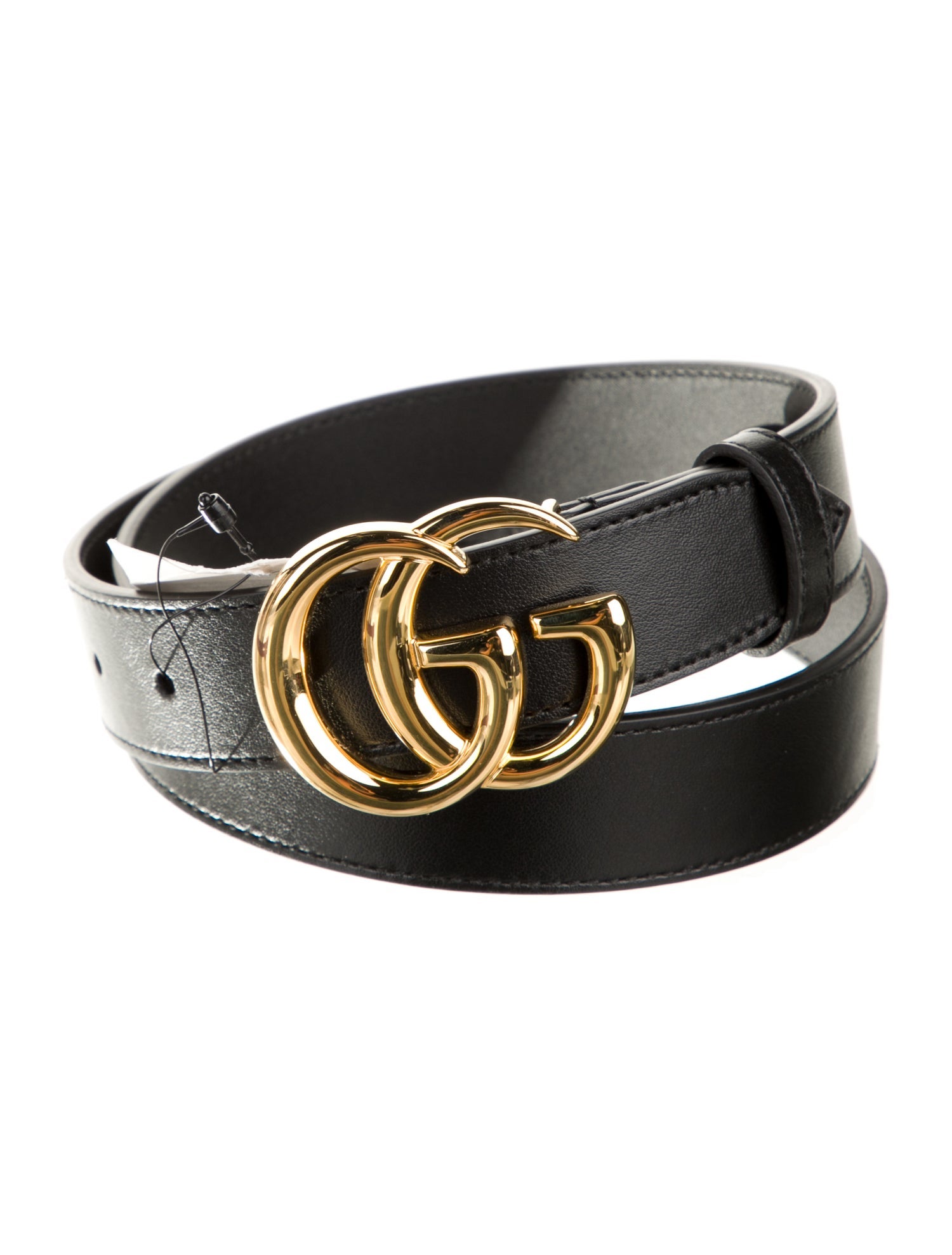 Gucci Double G Logo Leather Belt w/ Tags