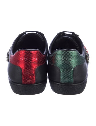 Gucci Faux Pearl Accents Leather Sneakers