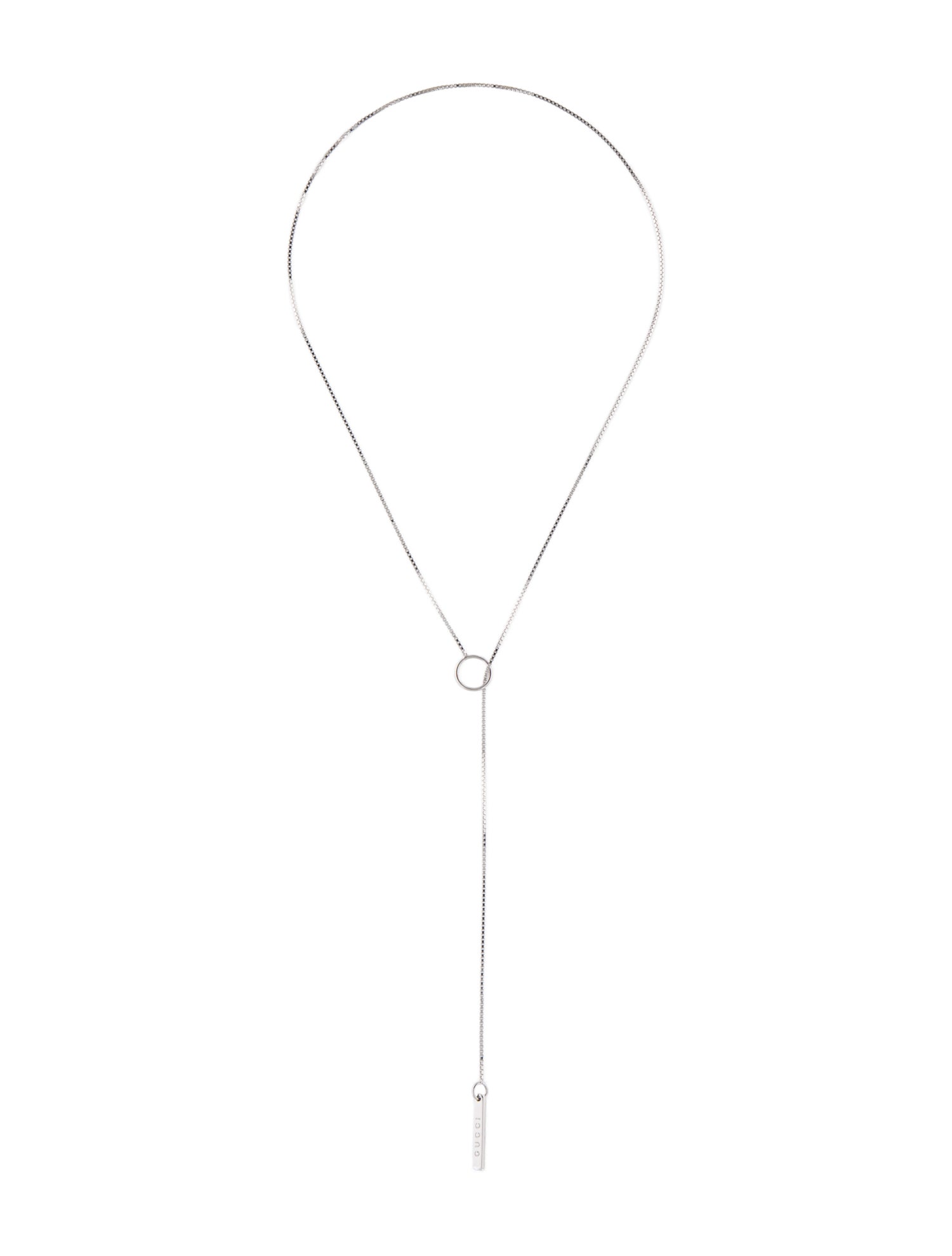 Gucci 18K Bar Lariat Necklace