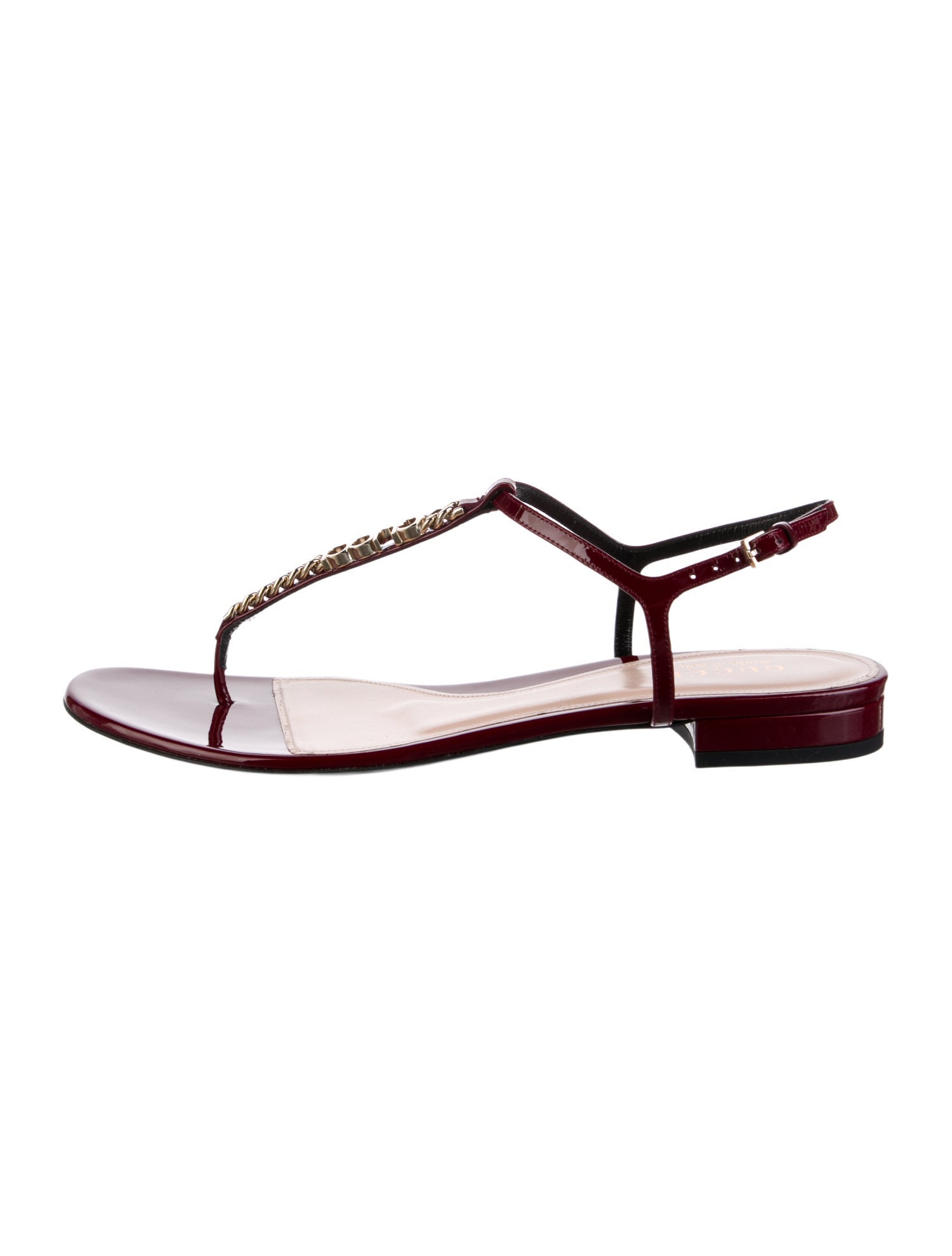 Gucci Kingsnake Leather T-Strap Sandals w/ Tags