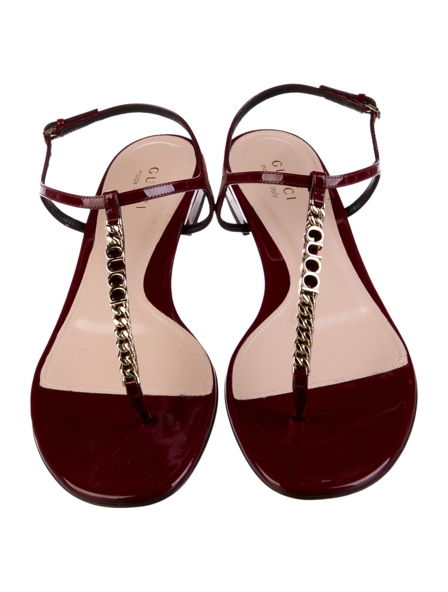 Gucci Kingsnake Leather T-Strap Sandals w/ Tags