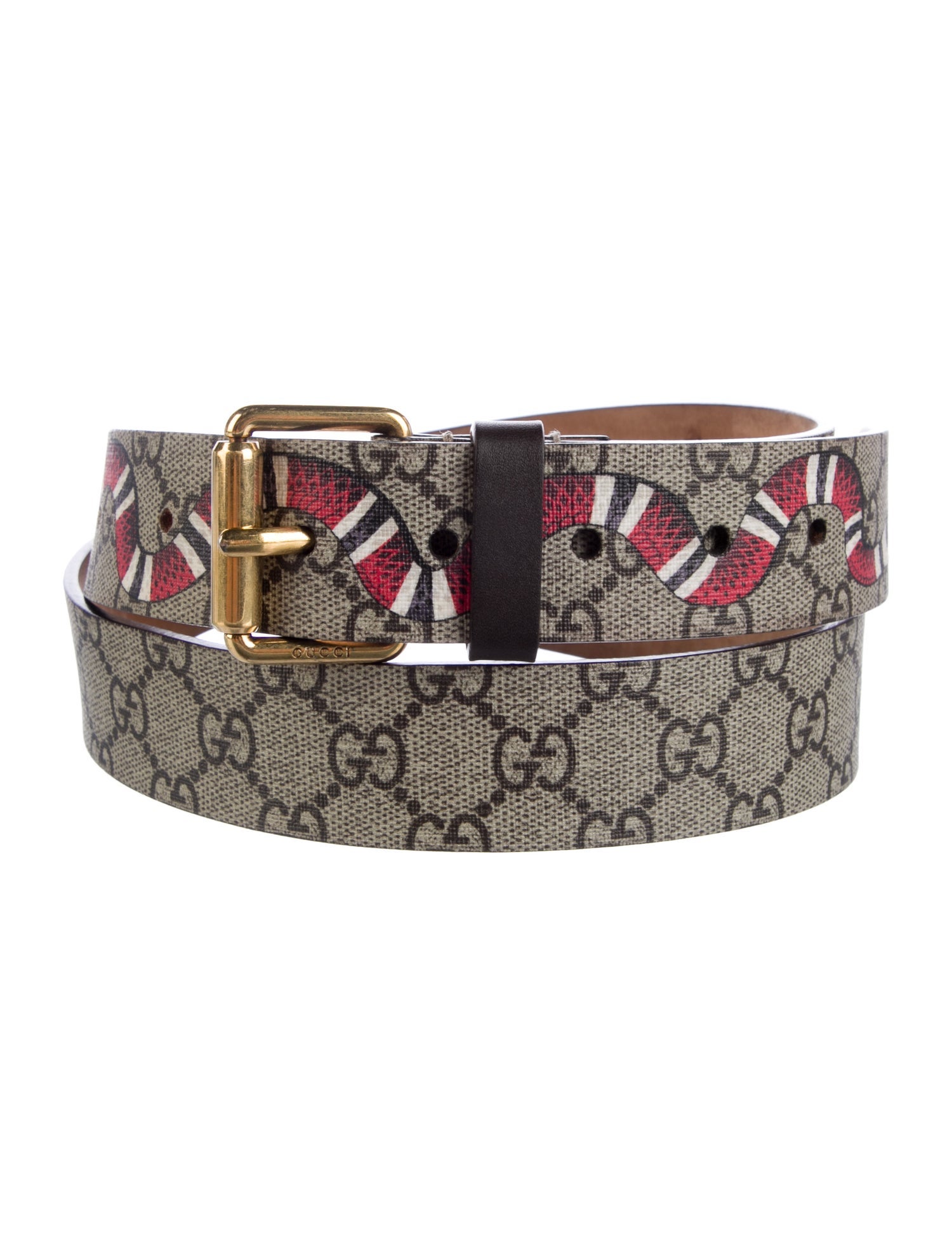 Gucci GG Supreme belt with Kingsnake Print GG Supreme Belt