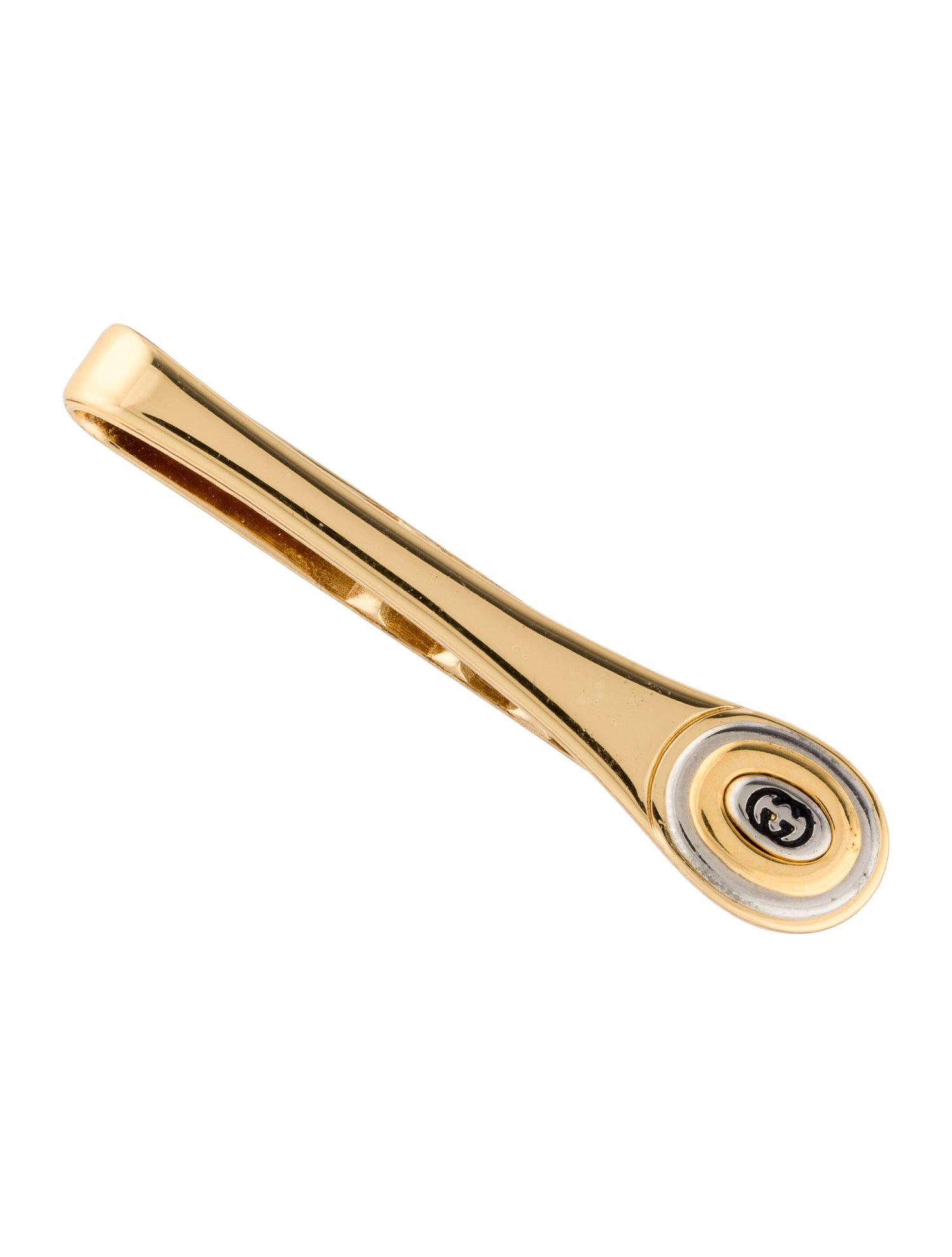 Gucci Vintage Enamel Interlocking G Tie Clip