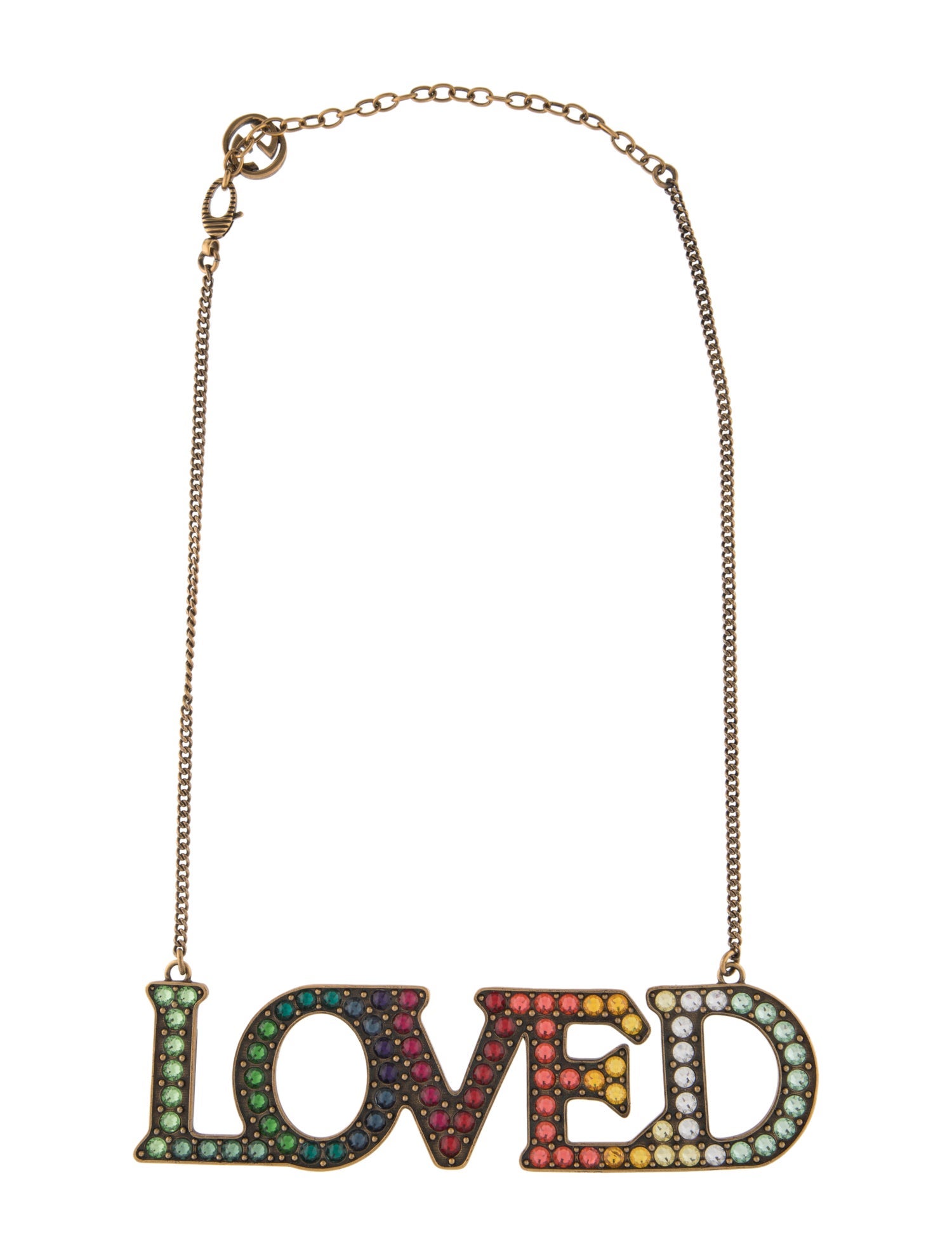 Gucci Loved Multicolor Crystal Pendant Necklace