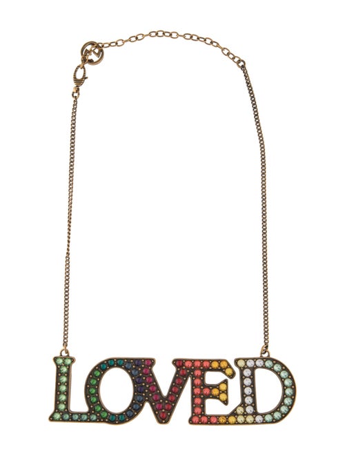 Gucci Loved Multicolor Crystal Pendant Necklace