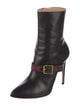 Gucci Web Accent Leather Sock Boots