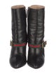 Gucci Web Accent Leather Sock Boots