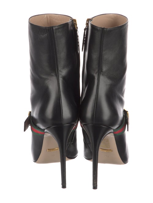 Gucci Web Accent Leather Sock Boots