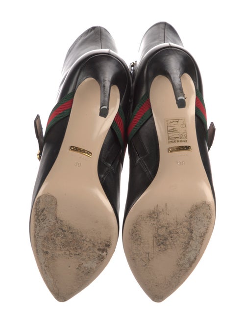 Gucci Web Accent Leather Sock Boots