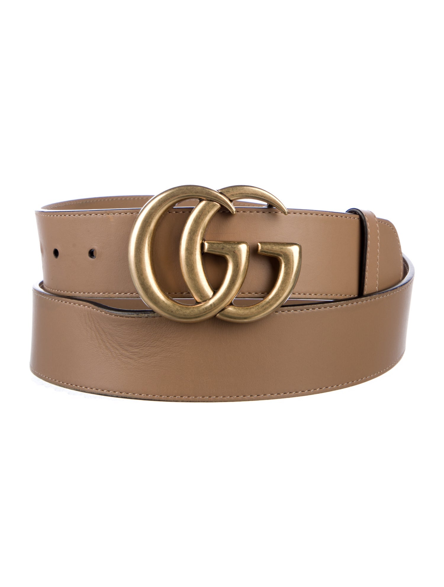 Gucci Double G Logo Leather Belt