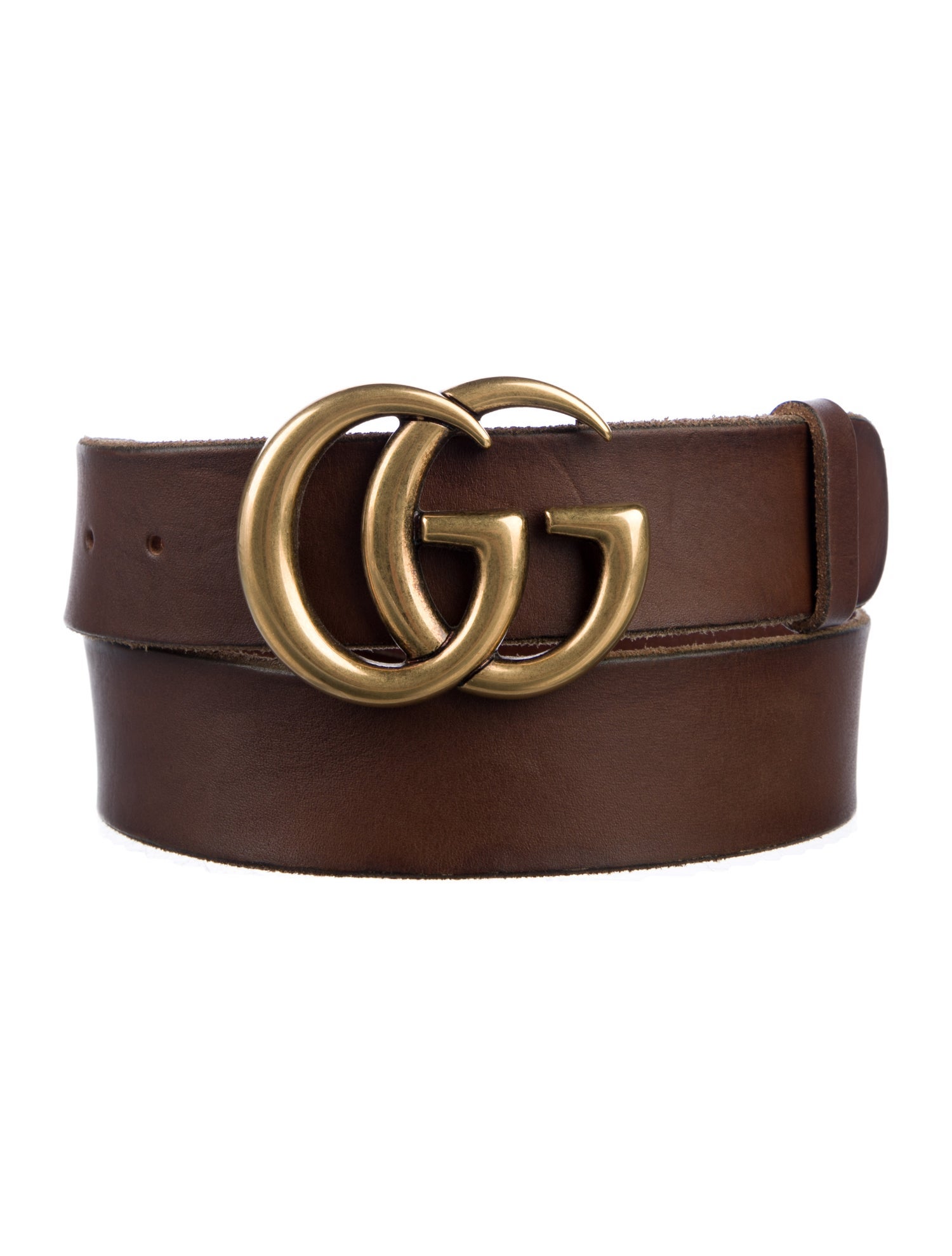 Gucci Double G Logo Leather Belt