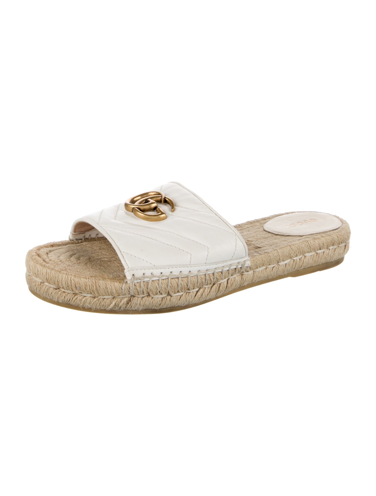 Gucci Double G Logo Leather Espadrilles
