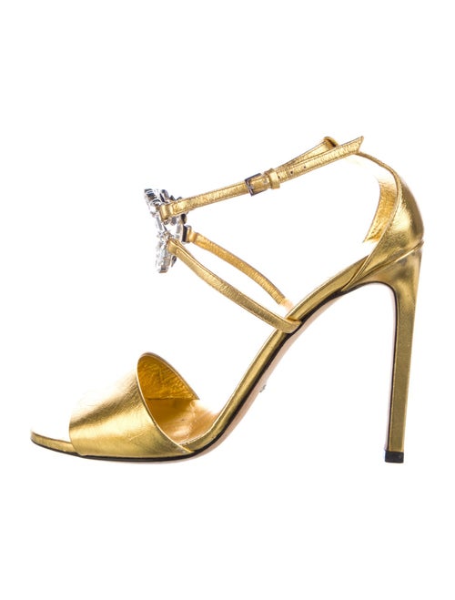 Gucci Interlocking G Logo Leather Sandals