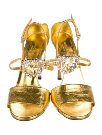 Gucci Interlocking G Logo Leather Sandals