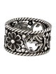 Gucci Interlocking G Wide Flower Band Ring