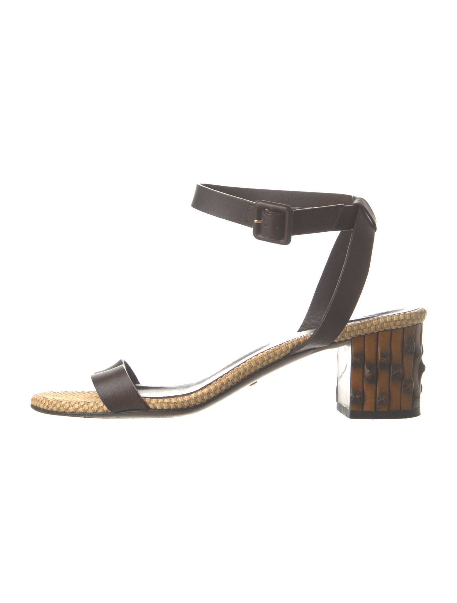 Gucci Bamboo Accent Leather Sandals